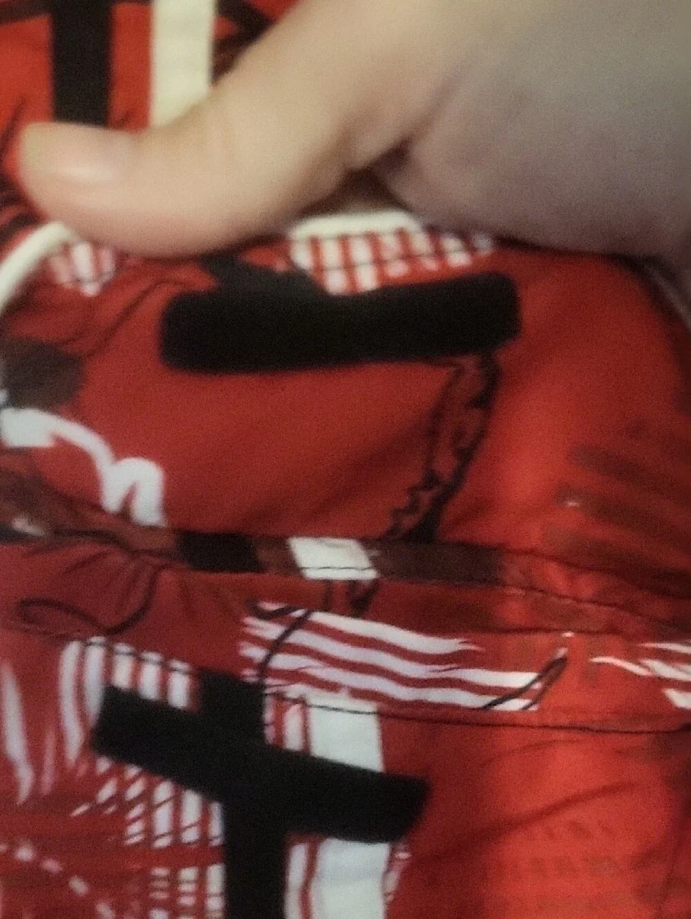 OP Red Floral Cargo Swim Shorts with White Trim
